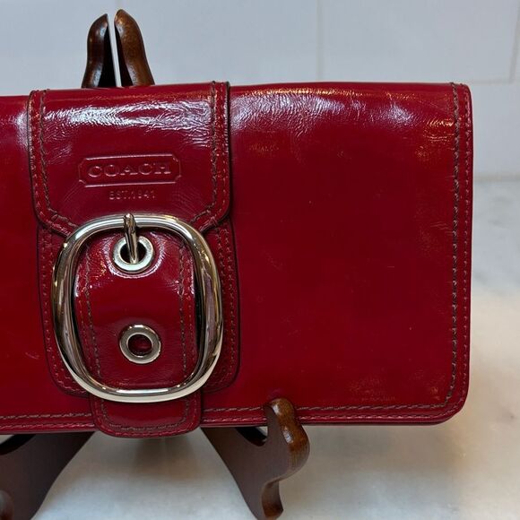 Coach Bleeker Patent Leather Buckle Wallet Clutch Bag - Picture 3 of 16